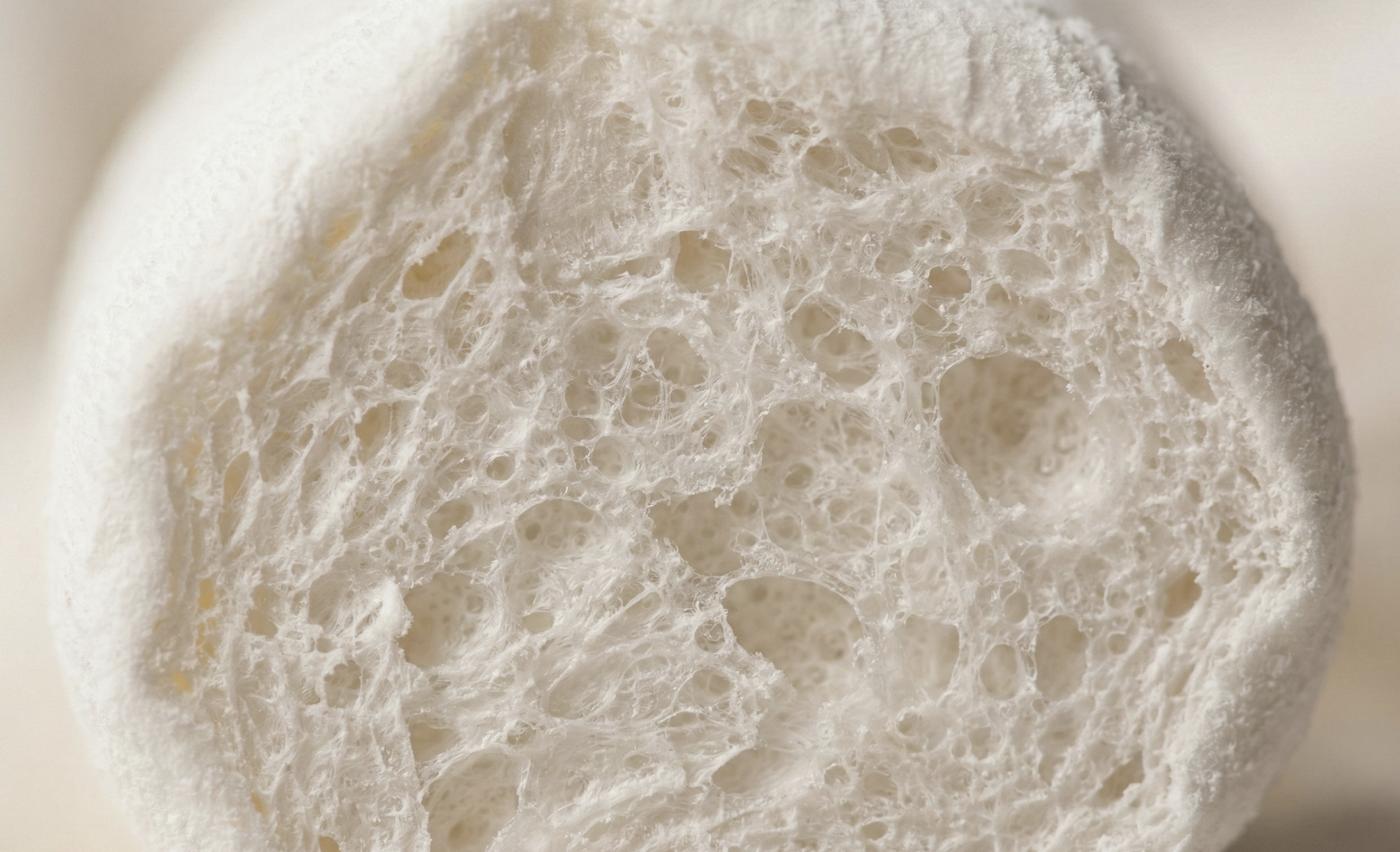 Close-up shot of the texture of a fluffy marshmallow