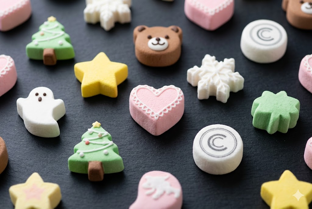 Custom Shaped Marshmallow Manufacturer A variety of custom shaped marshmallows