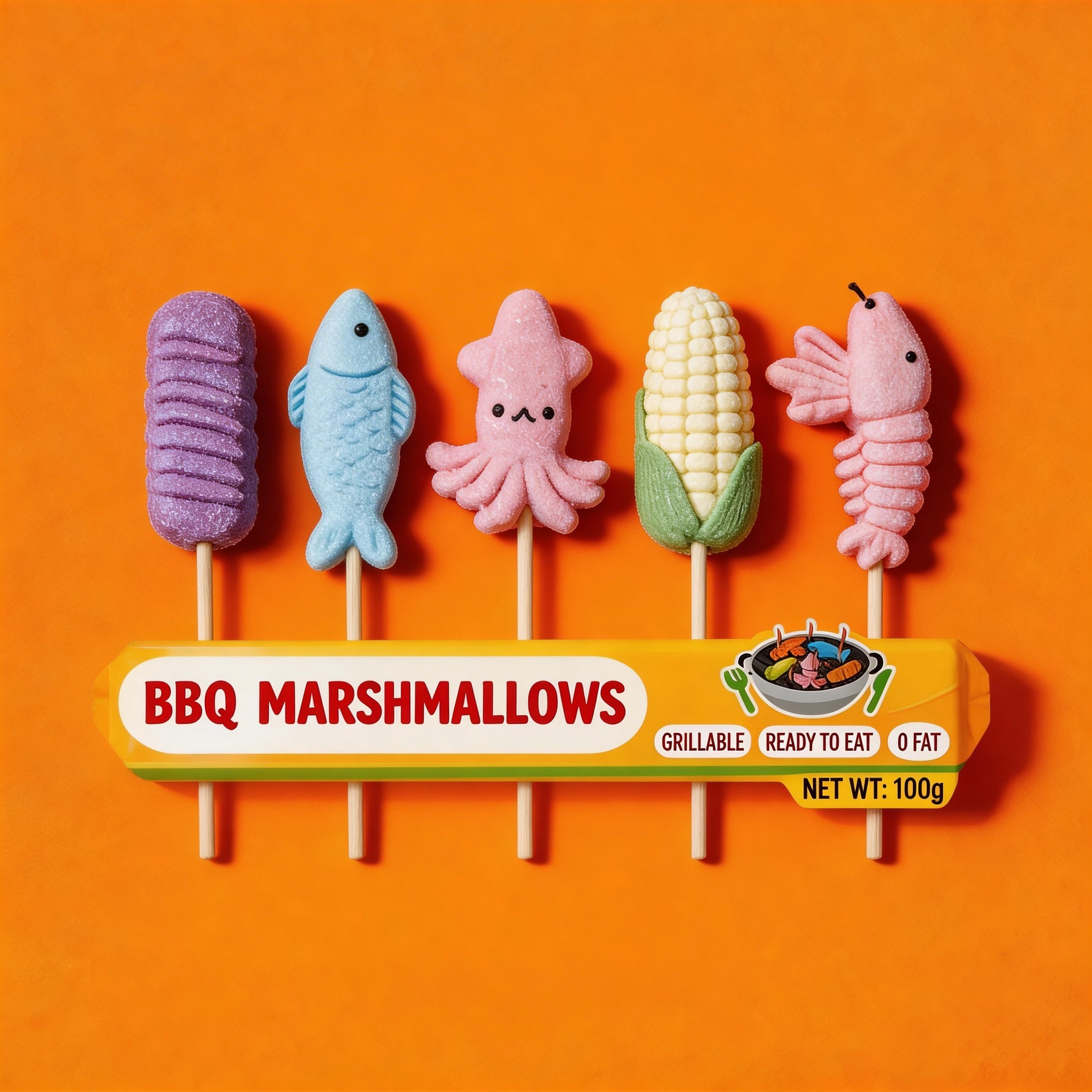 Giant marshmallows being roasted over a campfire