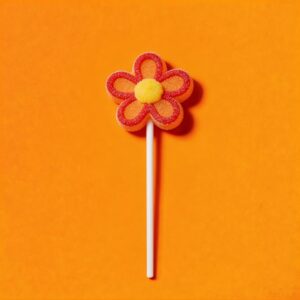 Red Flower Marshmallow Pop
