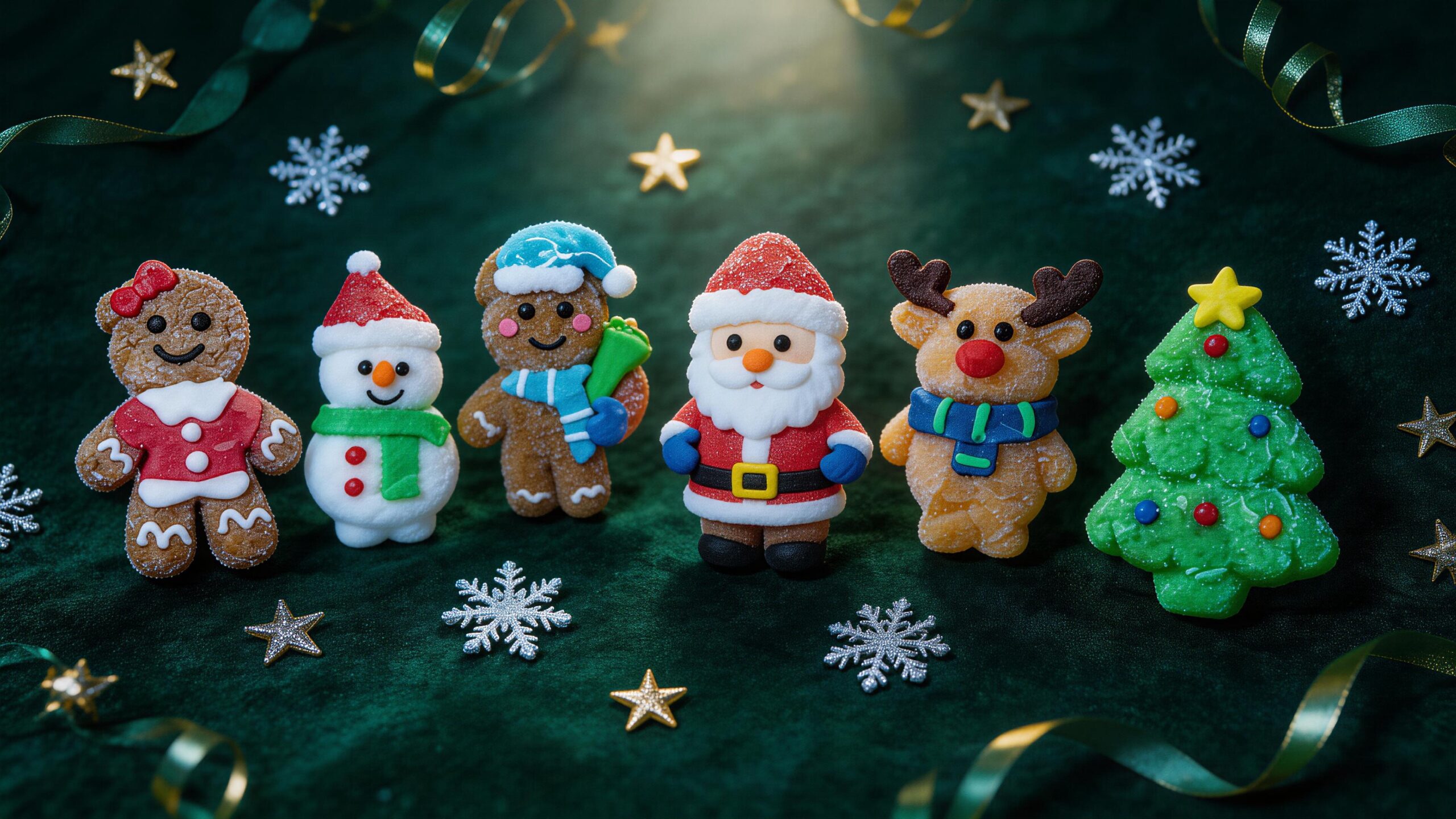 Holiday seasonal marshmallows -- Christmas trees, Halloween ghosts, Easter eggs and Valentine hearts