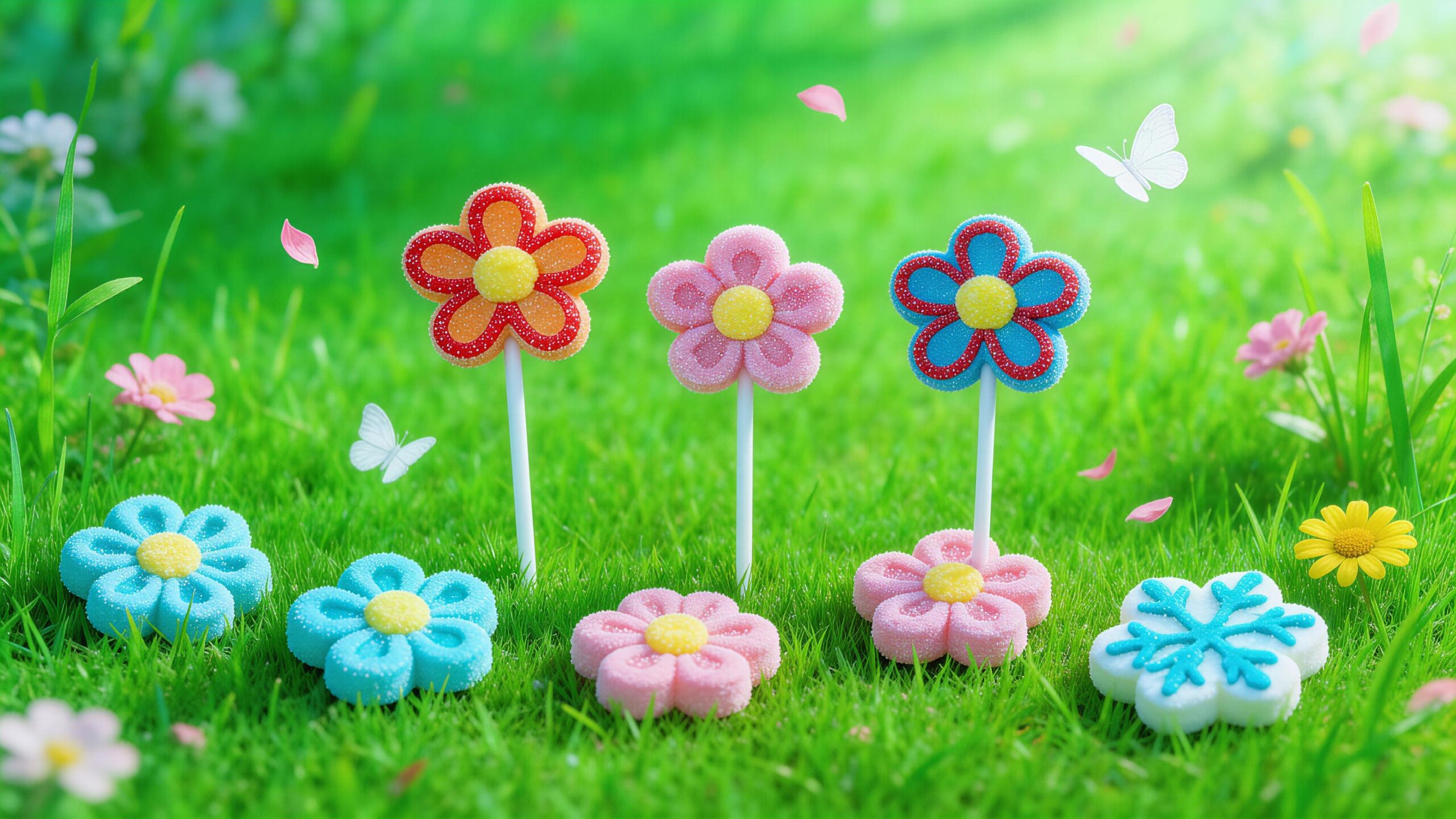 Floral marshmallow gift sets -- rose bouquets, sunflowers and tulips for premium retail and gift shops