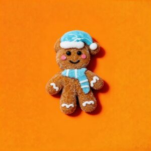 Gingerbread Girl with Santa Hat Pop