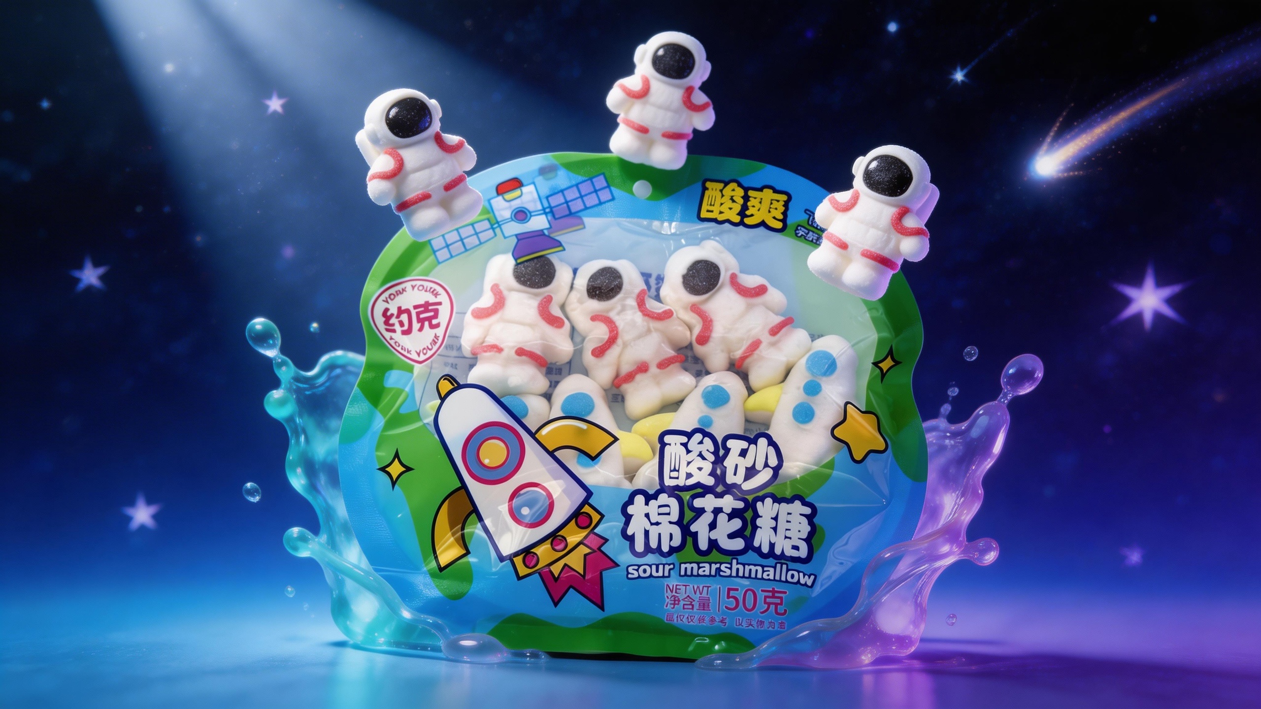 A pile of colorful sugar-coated marshmallows showing their crystalline sugar exterior and soft marshmallow shape