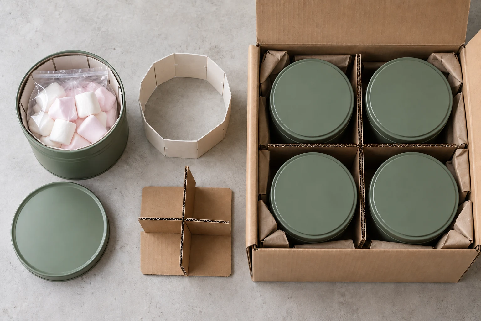 Transit engineering for marshmallow gift tin wholesale marshmallow gift tin wholesale dent prevention packaging